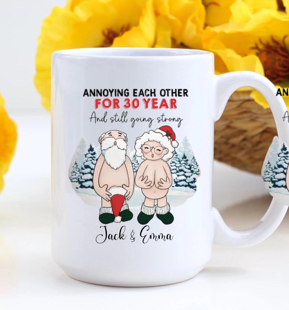 Annoying Each Other and Still Go Strong, Custom Accent Mug for Older Parents, Funny Christmas Couple Gifts