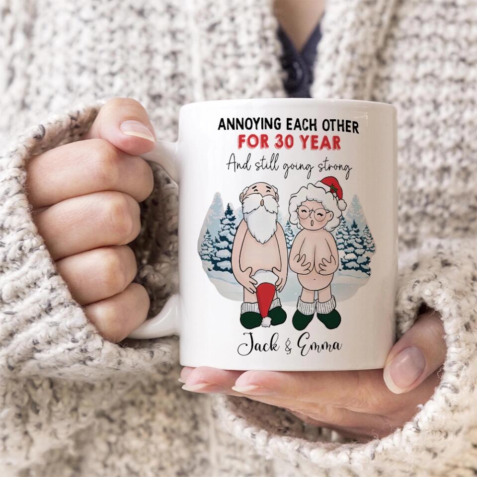 Annoying Each Other and Still Go Strong, Custom Accent Mug for Older Parents, Funny Christmas Couple Gifts