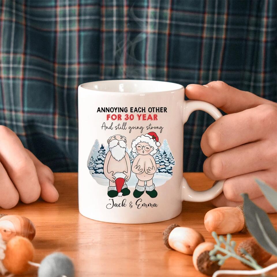 Annoying Each Other and Still Go Strong, Custom Accent Mug for Older Parents, Funny Christmas Couple Gifts