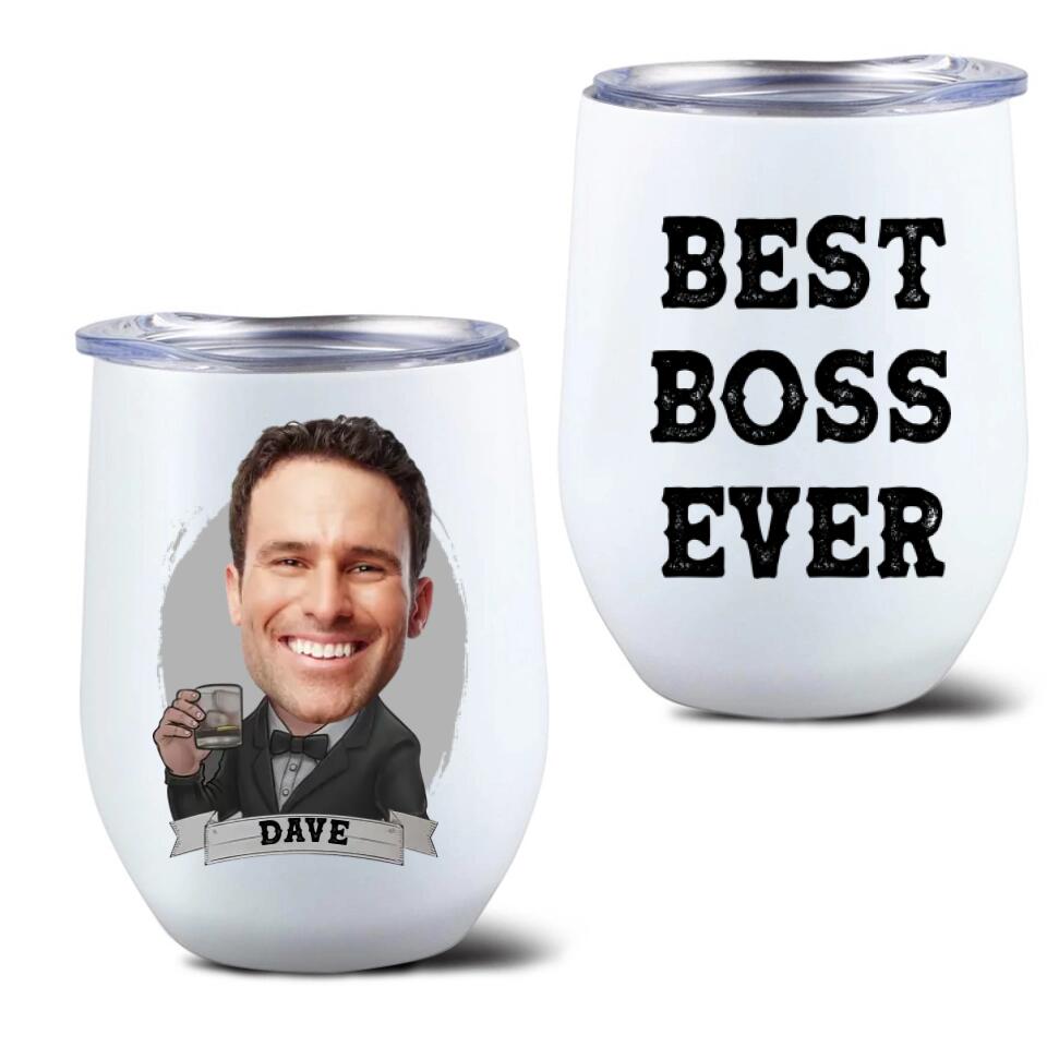 Best Boss Ever - Custom Face Remove Background - Personalized Tumbler - Gift for Your Boss On Birthday