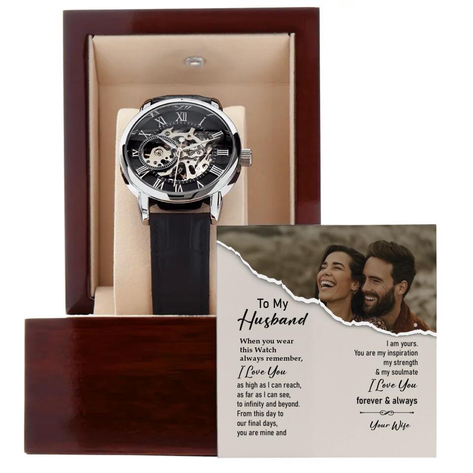 To My Husband, I Love You Forever And Always - Personalized Watch - Anniversary Birthday Gift for Him