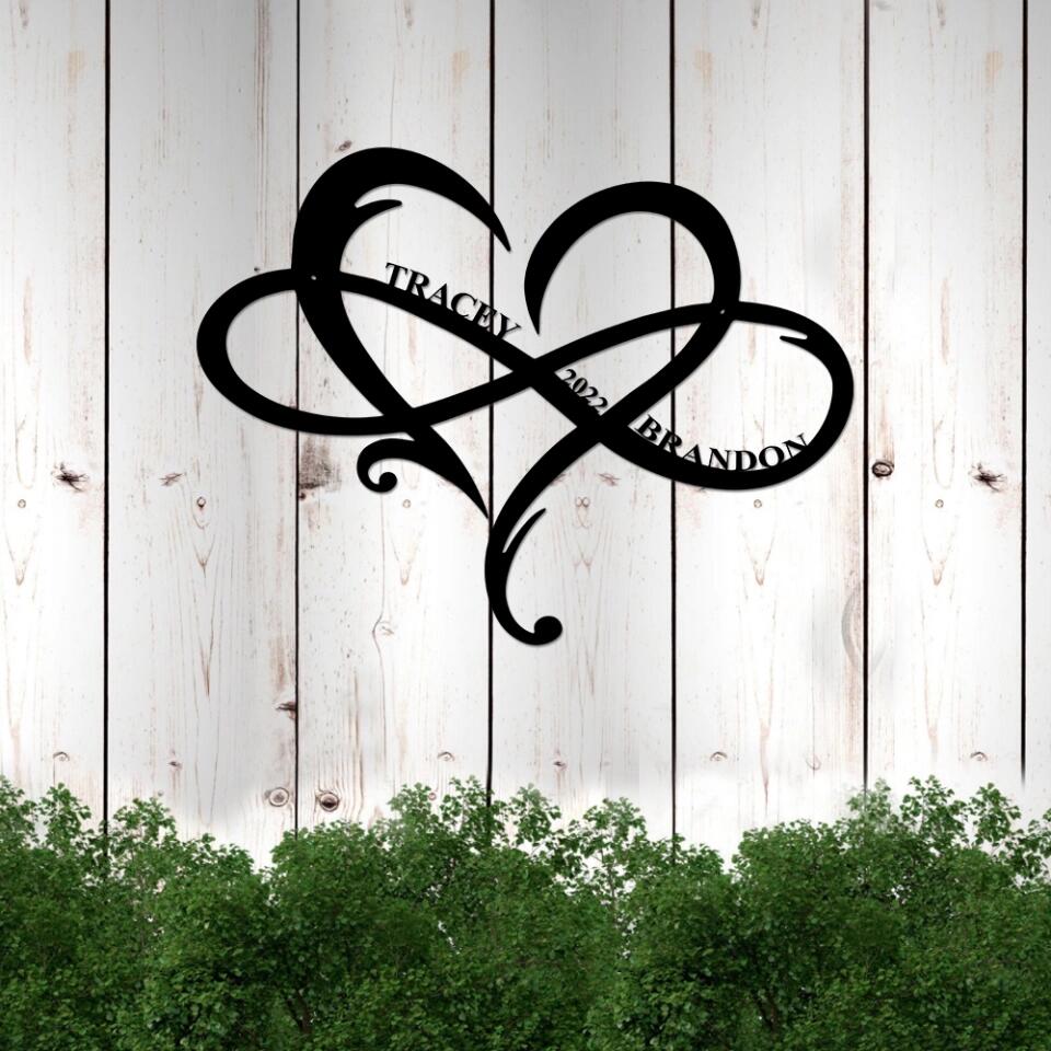 Infinity Love Personalized Cut Metal Sign Best Anniversary Gift