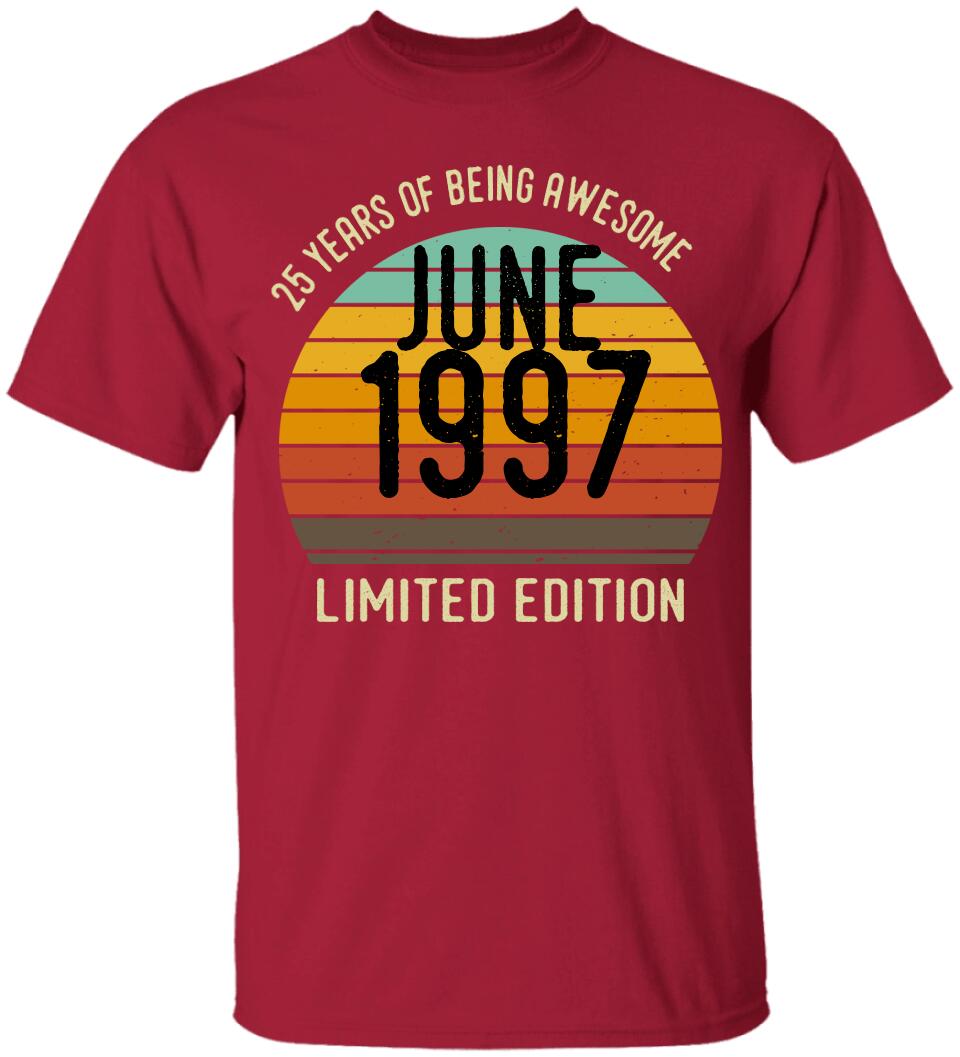 25 Years Of Being Awesome - Personalized T-shirt