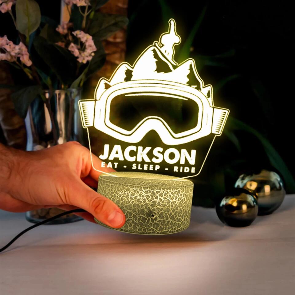 Snowboarder Positions - Personalized 3D Led Night - Gift For Snowboarder Skiing