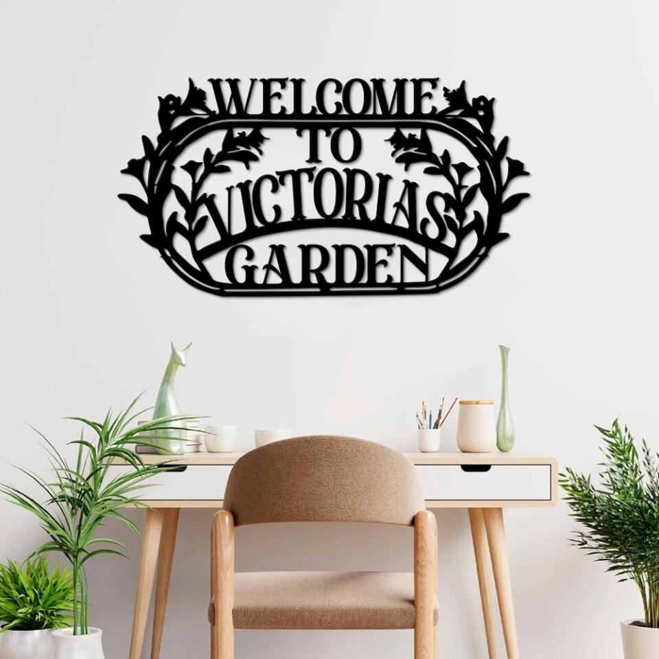 Welcome to Grandma Garden Personalized Metal Sign