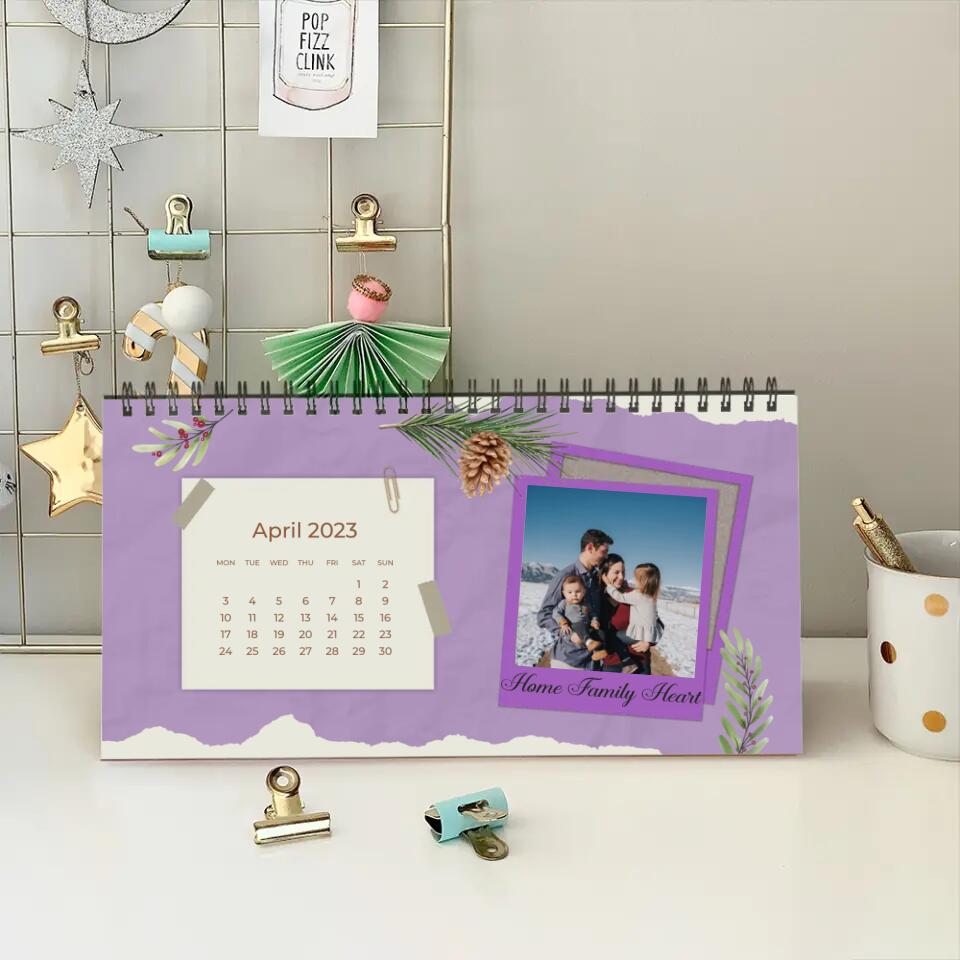Custom Photo and Message - Personalized Desk Calendar 2025