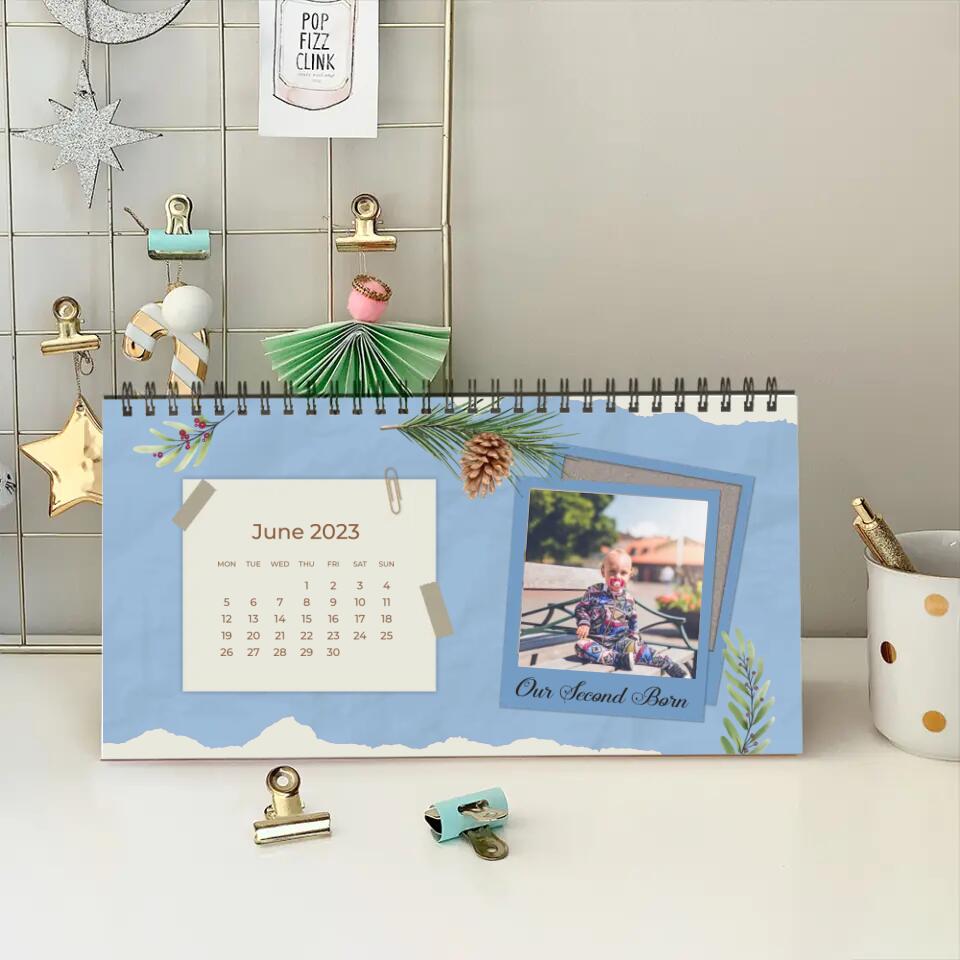 Custom Photo and Message - Personalized Desk Calendar 2025