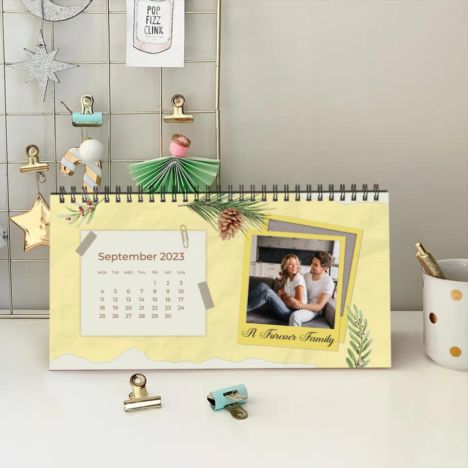 Custom Photo and Message - Personalized Desk Calendar 2025