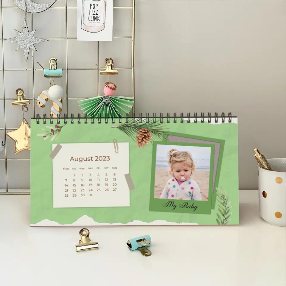 Custom Photo and Message - Personalized Desk Calendar 2025