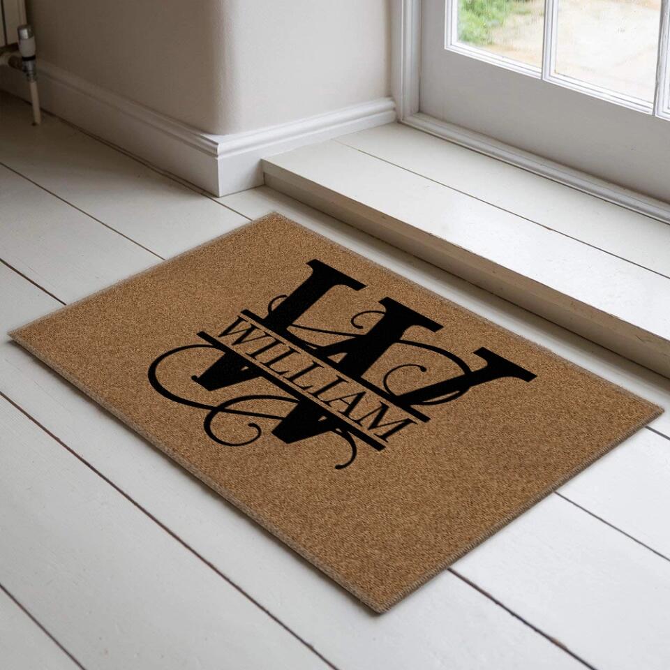 Custom Name Letter Monogram Doormat - House Warming Present Idea - Birthday Gifts