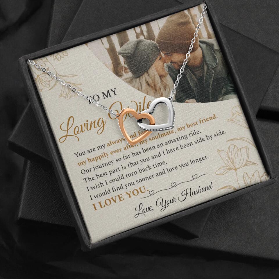 Personalized Valentine Gifts - To My Loving Wife Love Quotes For Her Custom Necklace Valentine Gift For Wife