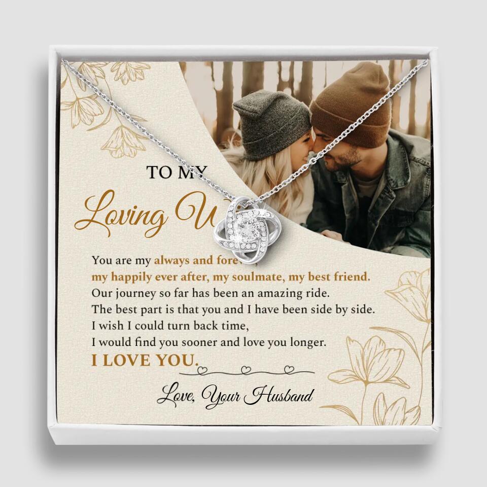 Personalized Valentine Gifts - To My Loving Wife Love Quotes For Her Custom Necklace Valentine Gift For Wife