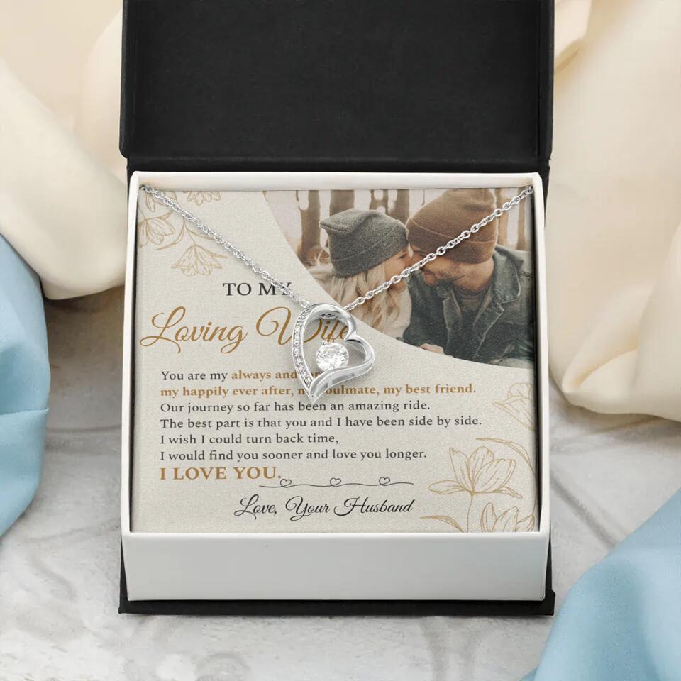 Personalized Valentine Gifts - To My Loving Wife Love Quotes For Her Custom Necklace Valentine Gift For Wife