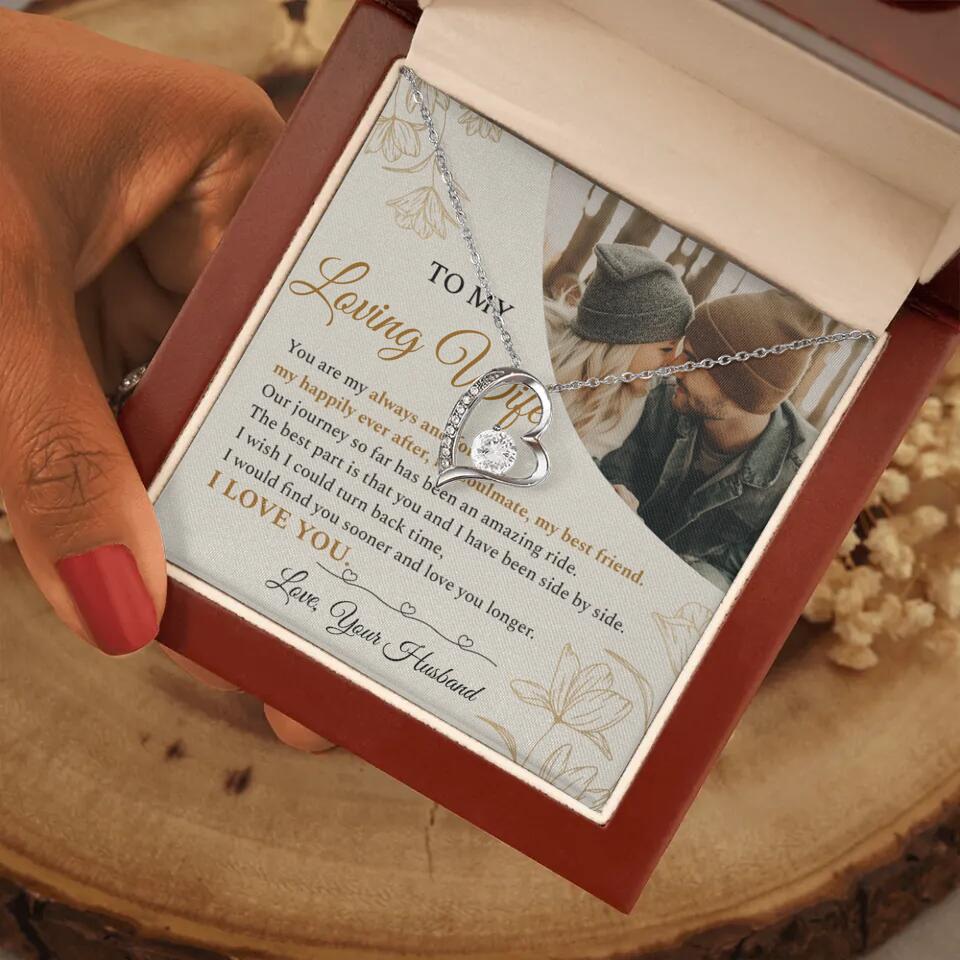 Personalized Valentine Gifts - To My Loving Wife Love Quotes For Her Custom Necklace Valentine Gift For Wife