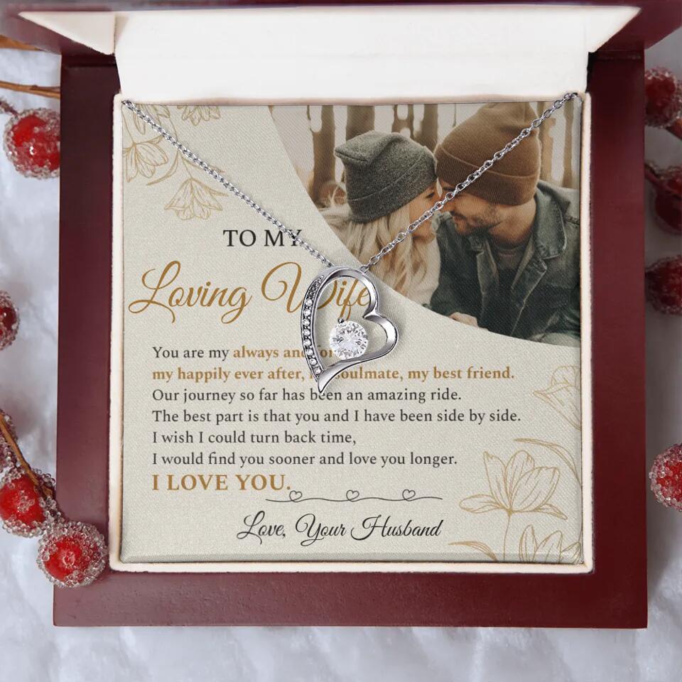 Personalized Valentine Gifts - To My Loving Wife Love Quotes For Her Custom Necklace Valentine Gift For Wife