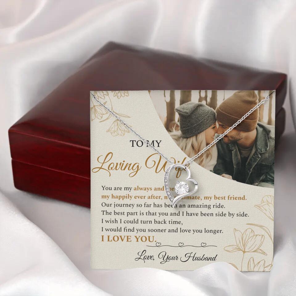 Personalized Valentine Gifts - To My Loving Wife Love Quotes For Her Custom Necklace Valentine Gift For Wife