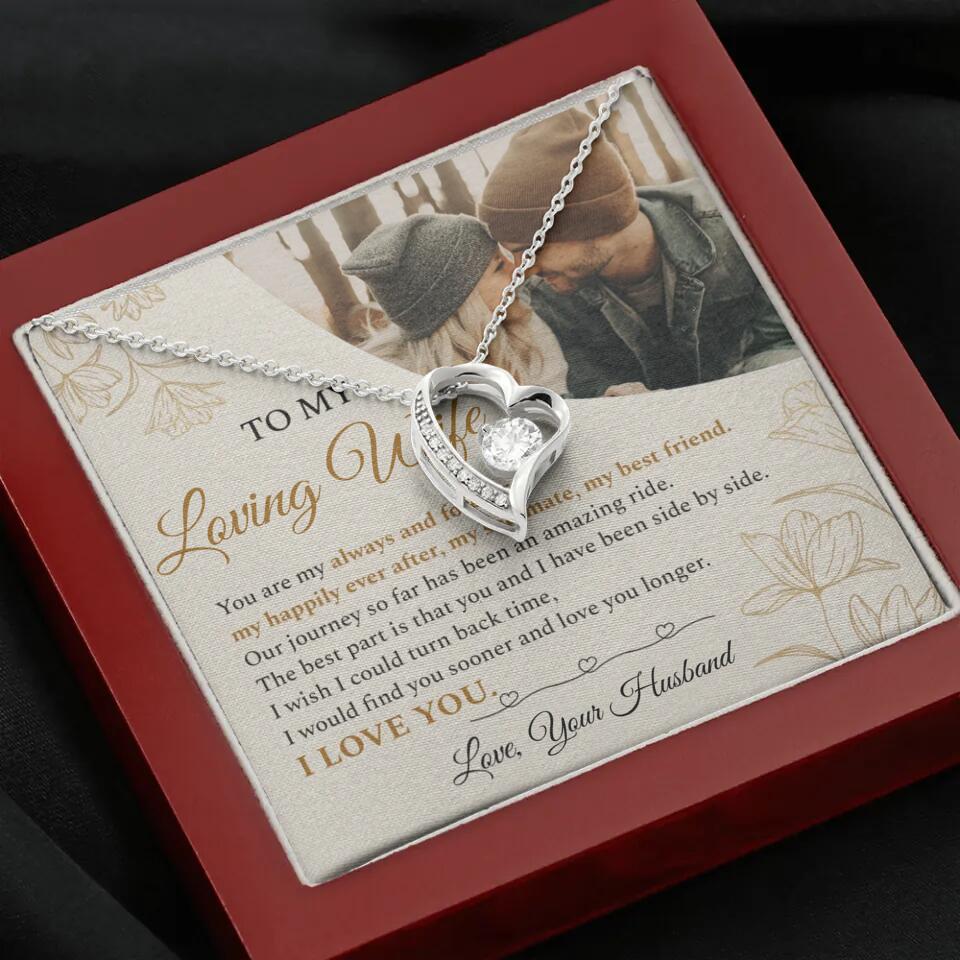 Personalized Valentine Gifts - To My Loving Wife Love Quotes For Her Custom Necklace Valentine Gift For Wife