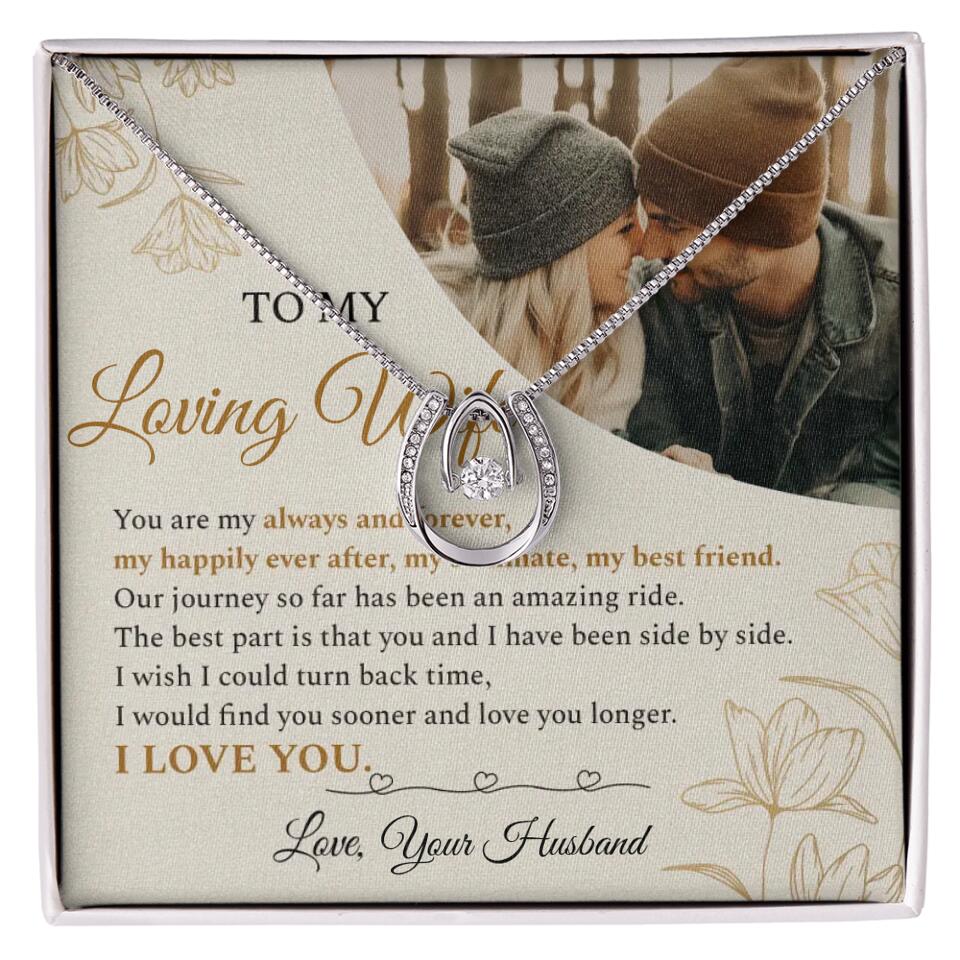Personalized Valentine Gifts - To My Loving Wife Love Quotes For Her Custom Necklace Valentine Gift For Wife