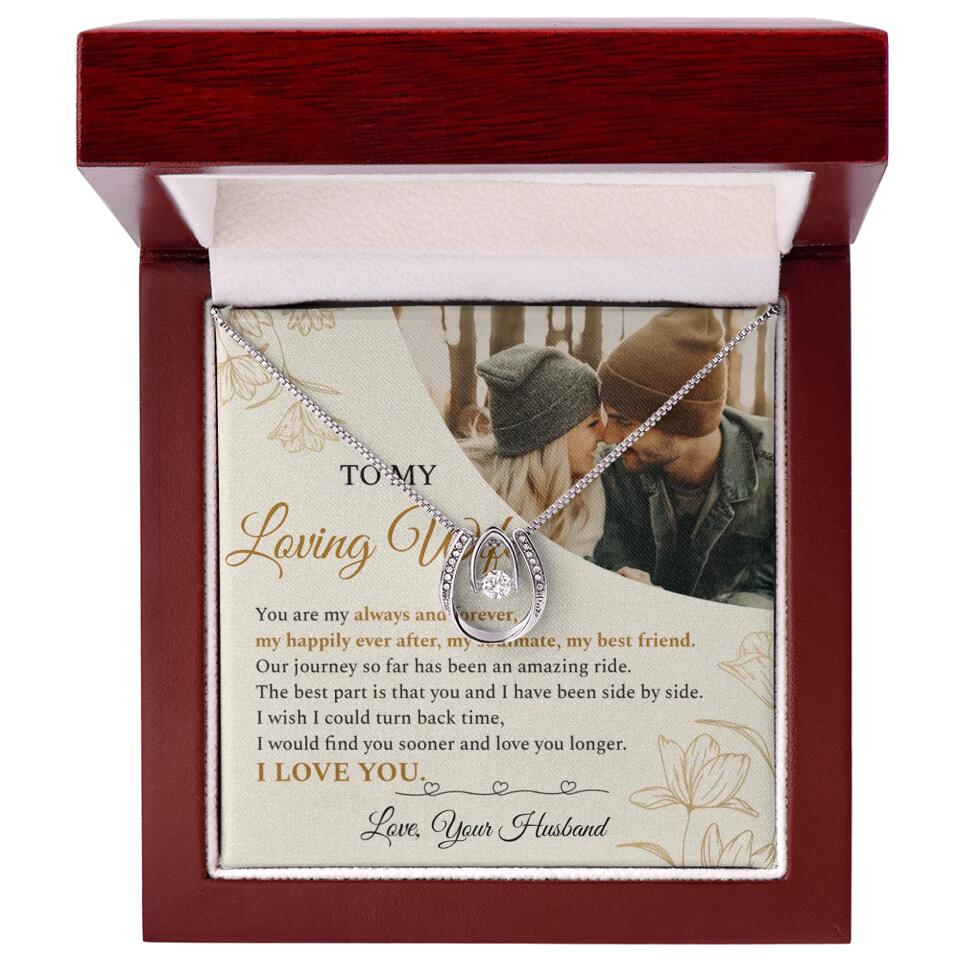 Personalized Valentine Gifts - To My Loving Wife Love Quotes For Her Custom Necklace Valentine Gift For Wife