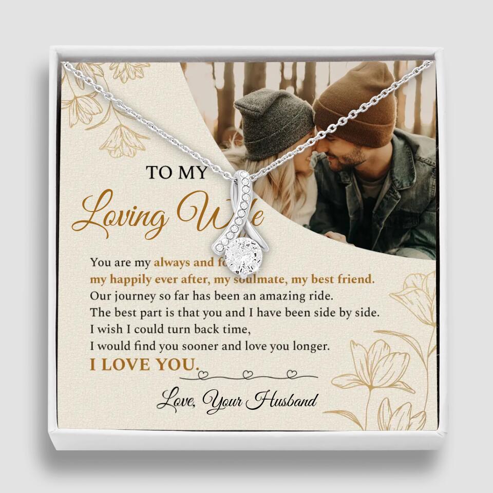 Personalized Valentine Gifts - To My Loving Wife Love Quotes For Her Custom Necklace Valentine Gift For Wife