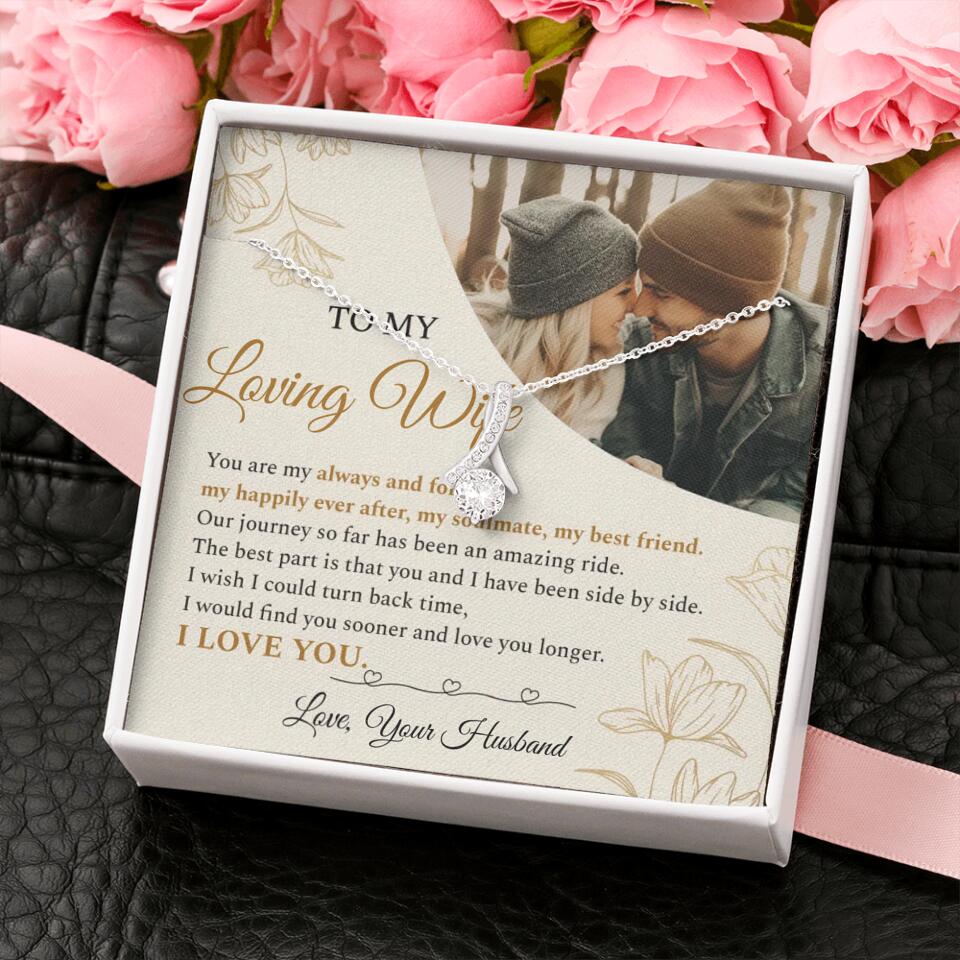 Personalized Valentine Gifts - To My Loving Wife Love Quotes For Her Custom Necklace Valentine Gift For Wife