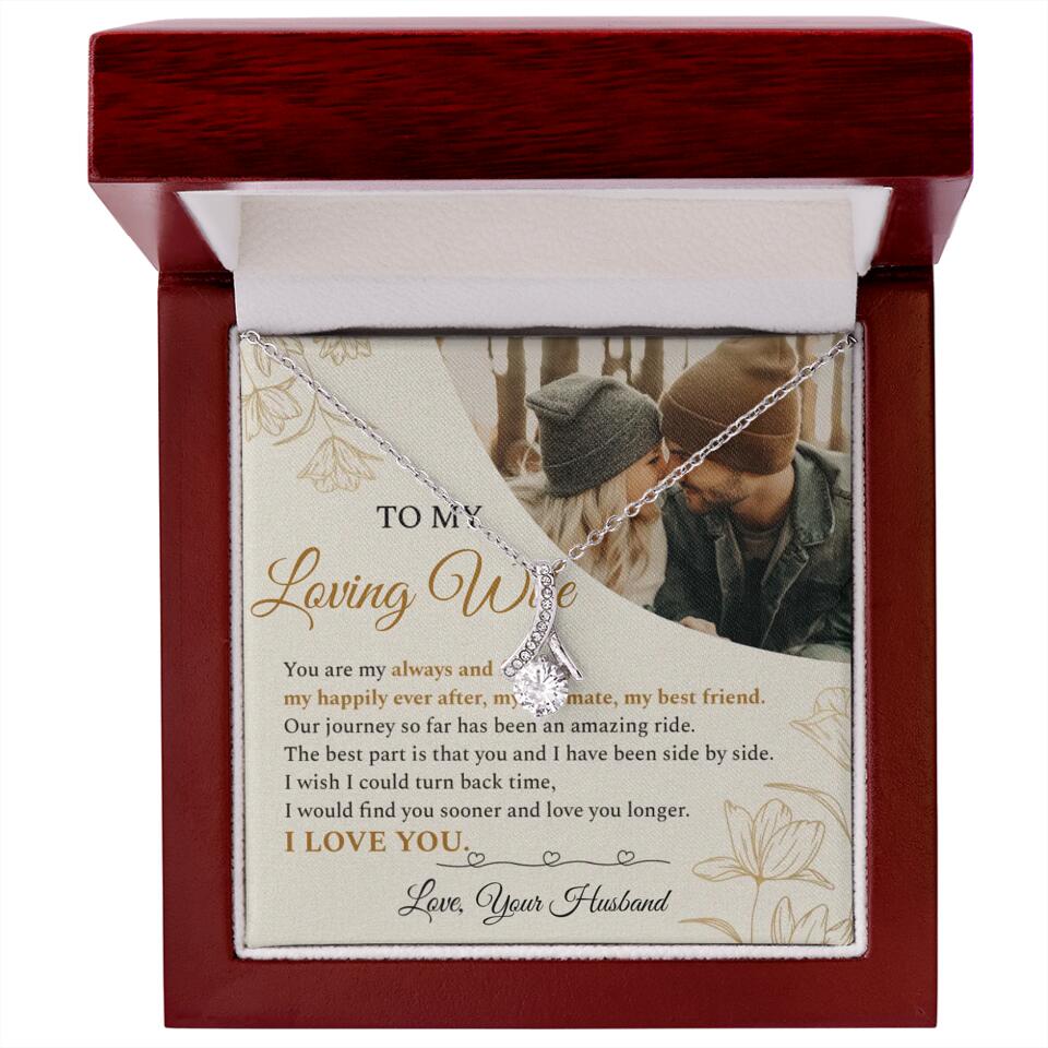 Personalized Valentine Gifts - To My Loving Wife Love Quotes For Her Custom Necklace Valentine Gift For Wife