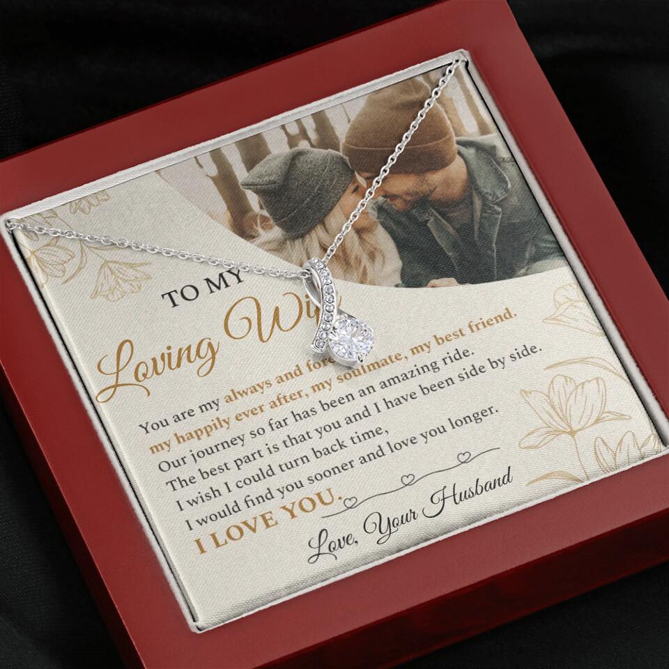Personalized Valentine Gifts - To My Loving Wife Love Quotes For Her Custom Necklace Valentine Gift For Wife