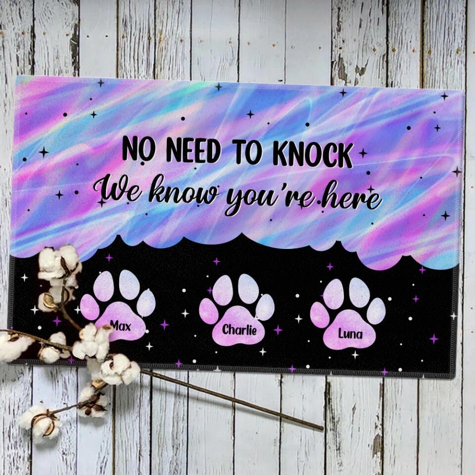 No Need To Knock We Know You Are Here Personalized Doormat Gift For Family Dog Lovers