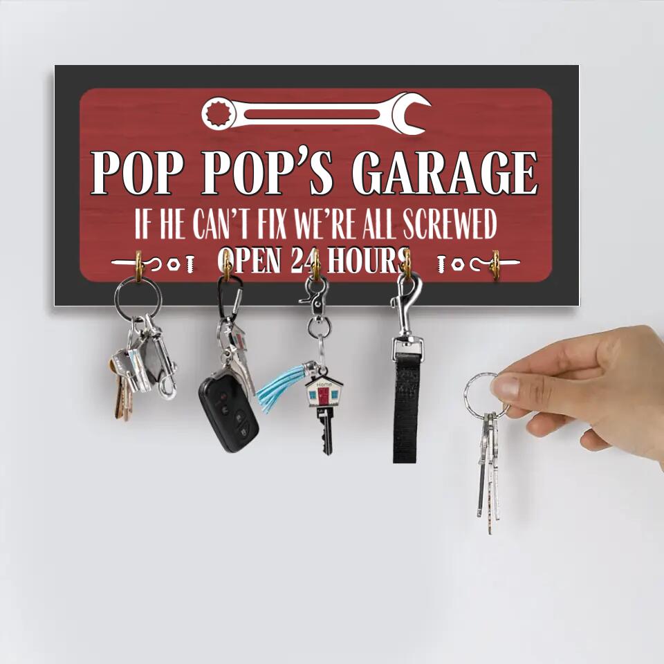 If He Can't Fix We're All Screwed Personalized Rectangle Wood Sign Key Holder