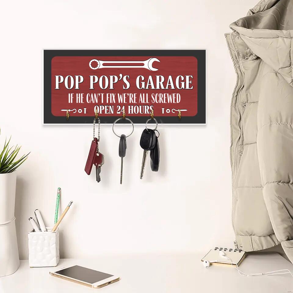 If He Can't Fix We're All Screwed Personalized Rectangle Wood Sign Key Holder