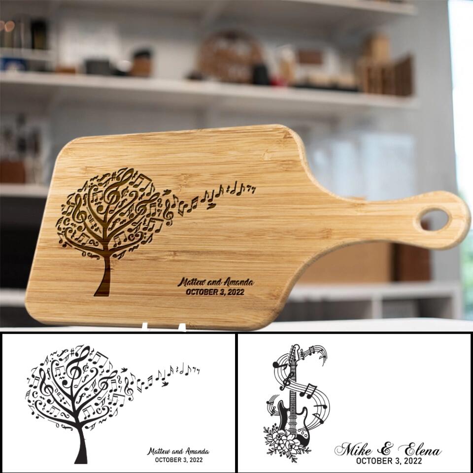 Music Note - Personalized Cutting Board - Music Gift - Anniversary Gift for Her Him