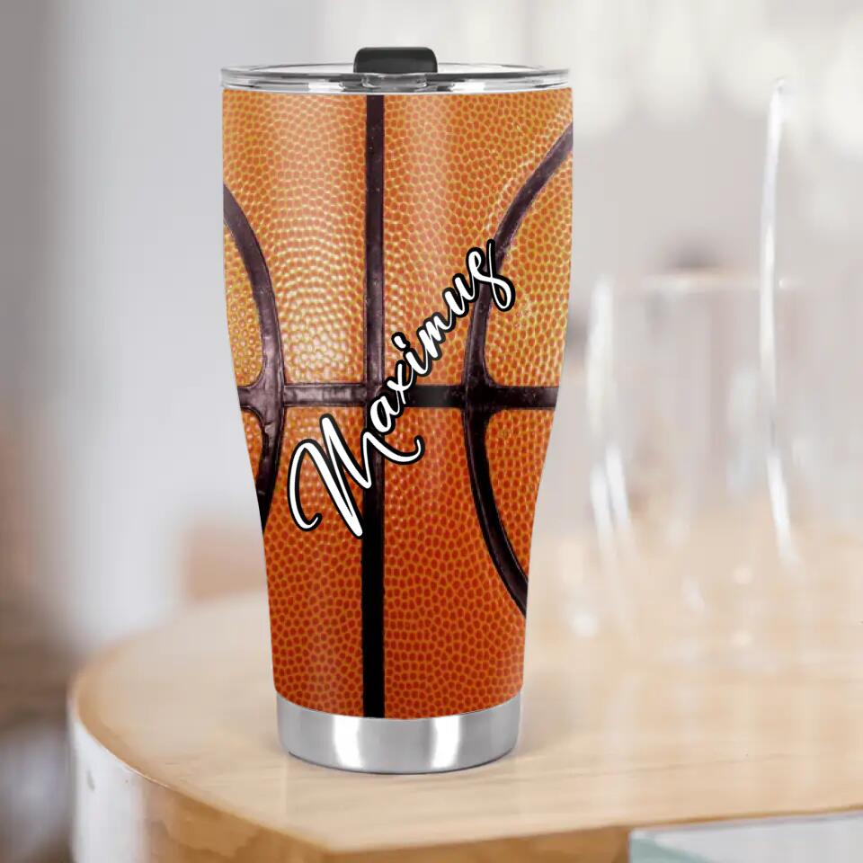 Hustle Hit Never Quit Basketball Life - Personalized Tumbler - Birthday Gift Idea for Basketball Lover