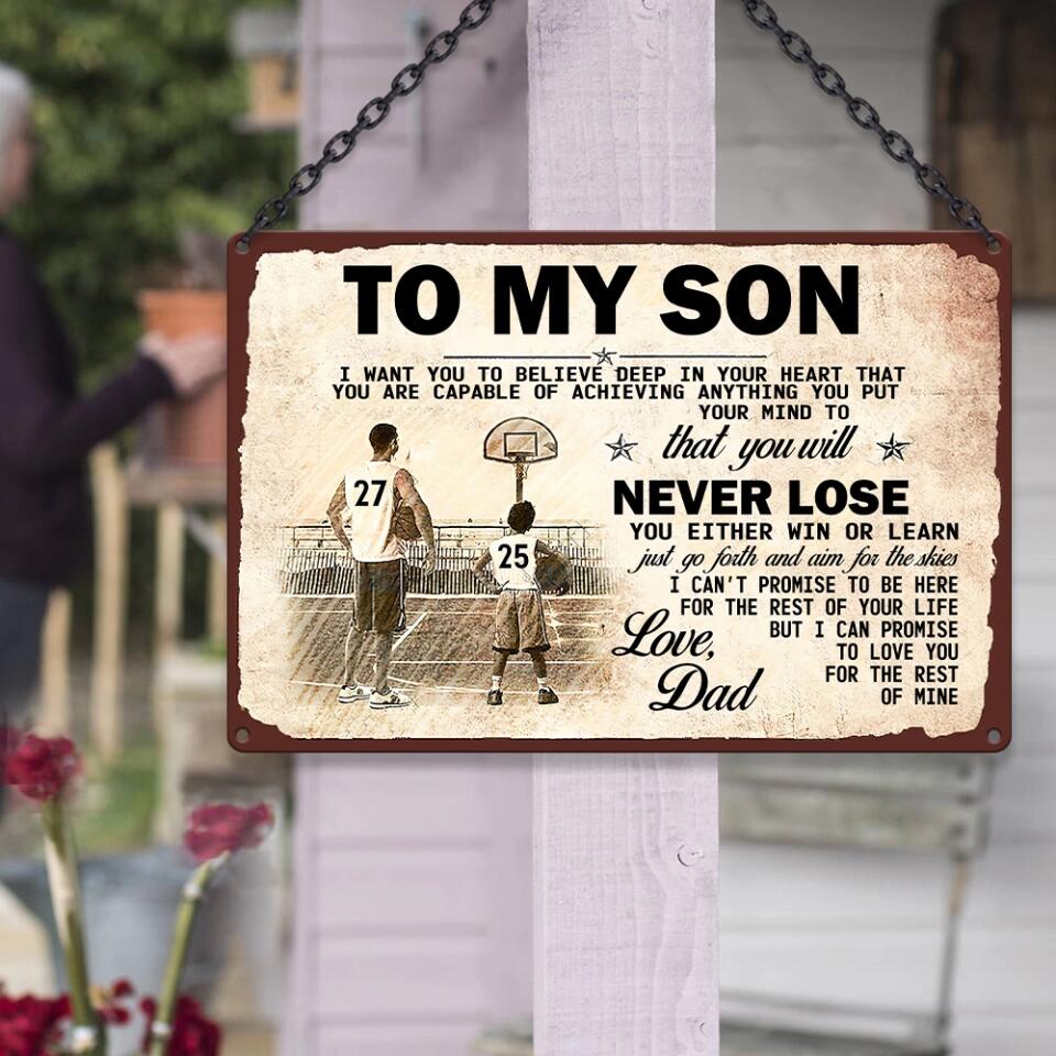 To My Son I Love You More Printed Metal Sign Custom Number Wall Art