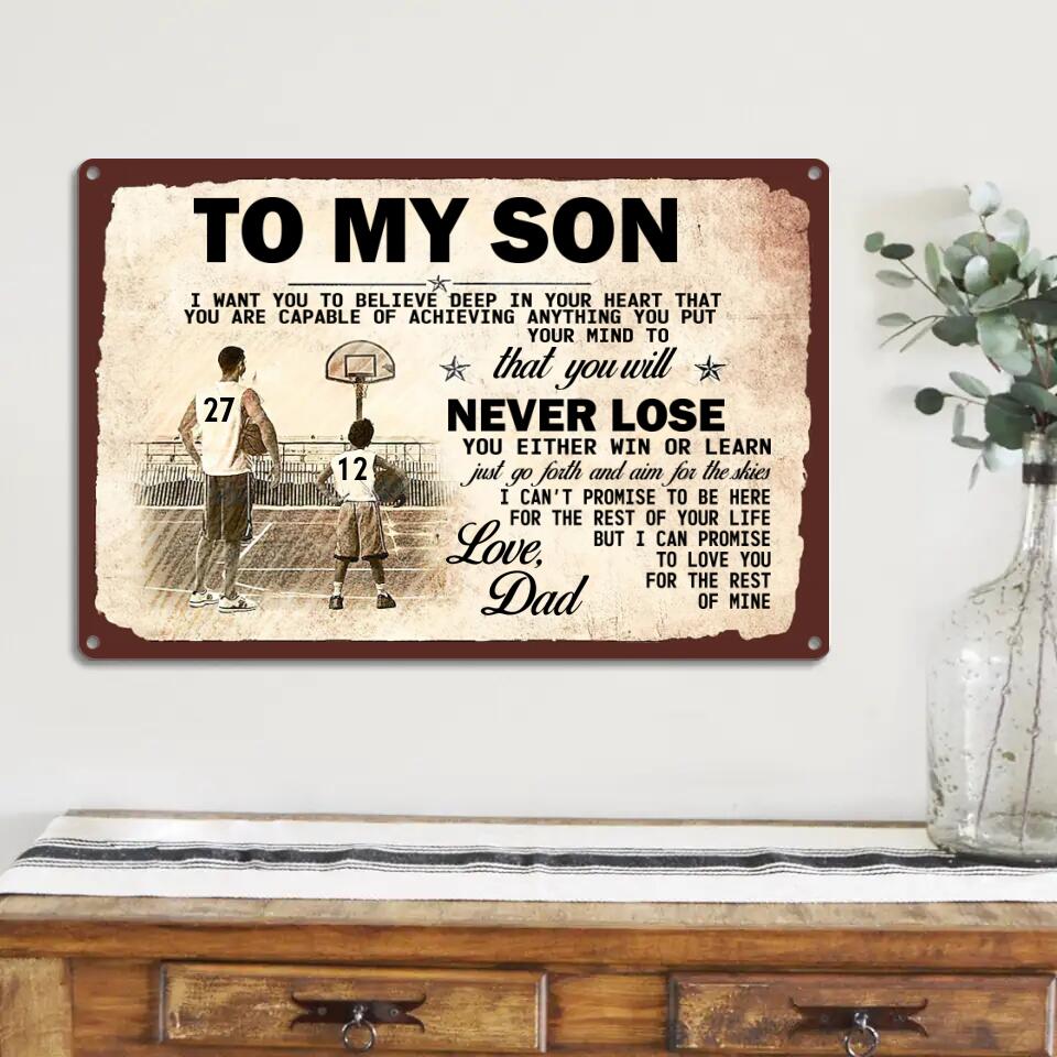 To My Son I Love You More Printed Metal Sign Custom Number Wall Art