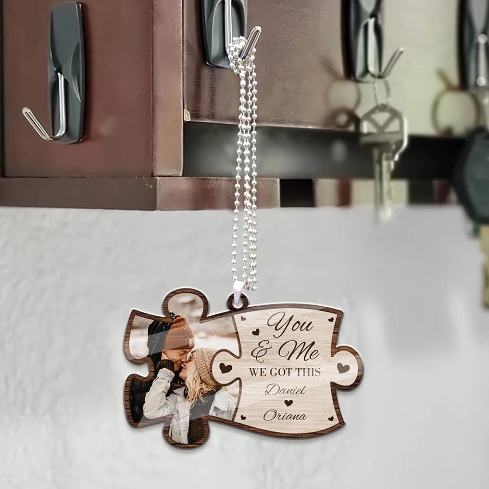 You And Me We Got This Custom Photo and Name Car Wooden Ornament