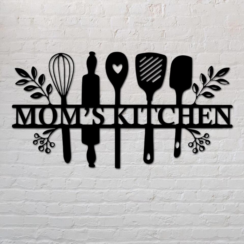 Mom's Kitchen Metal Wall Decor, Custom Metal Art
