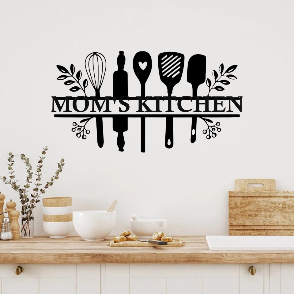 Mom's Kitchen Metal Wall Decor, Custom Metal Art