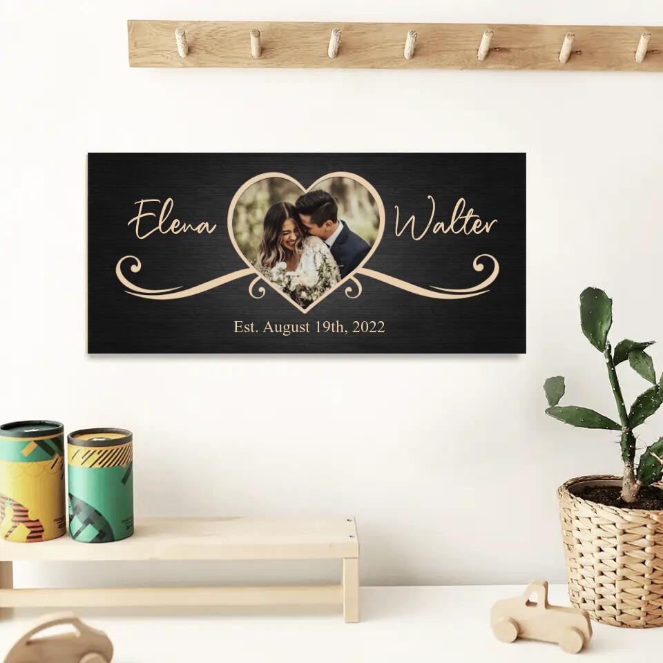 Couple Wooden Sign Rustic Home Decor Anniversary Gift Personalized Key Holder