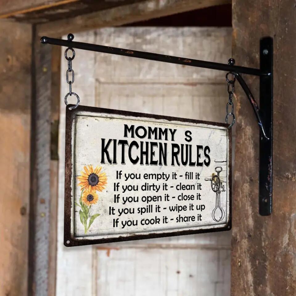 Kitchen Rules Personalized Rules Metal Sign
