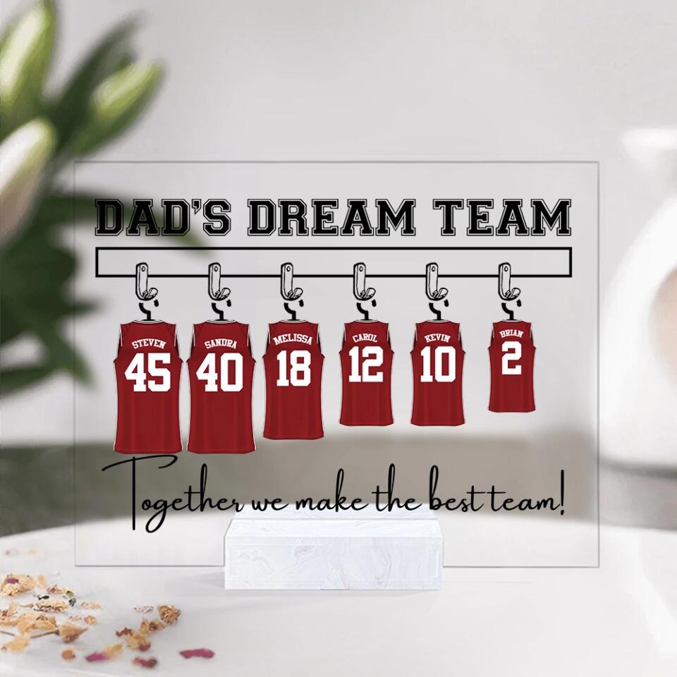 Dad's Basketball Dream Team Custom Acrylic Plaque Gift For Dad