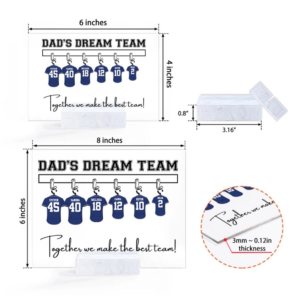 We're A Dream Team Together We Make The Best Team Baseball - Personalized Acrylic Plaque