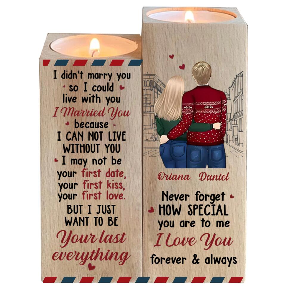 Personalized Valentine Gifts - Never Forget How Special You Are To Me Custom Wood Candle Holder Valentine Gift For Couples