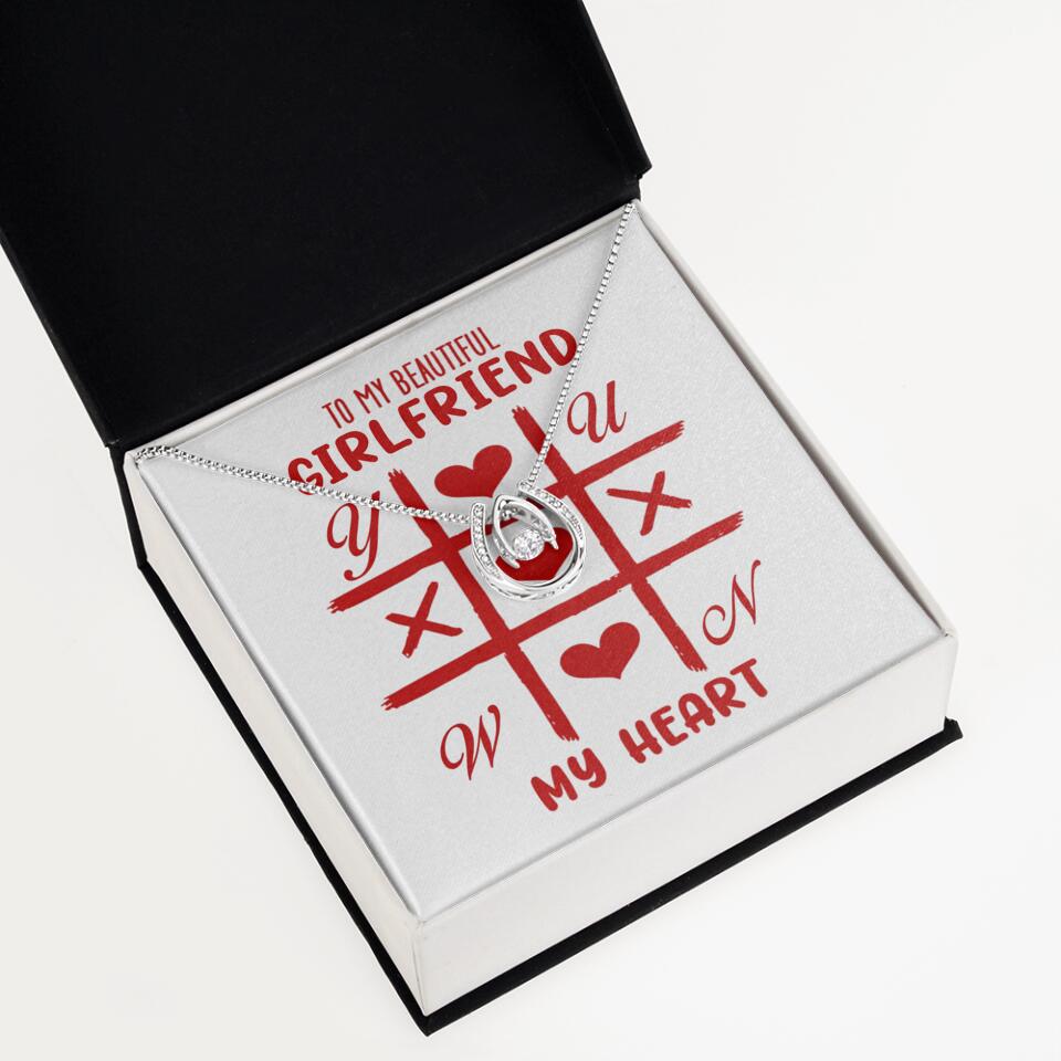 To My Beautiful Girlfriend, My Heart - Custom Name Necklace - Valentine's Day Gift for Girlfriend