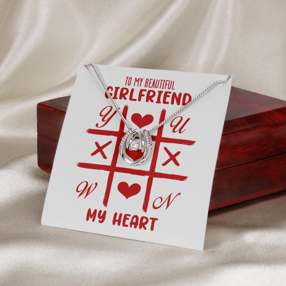 To My Beautiful Girlfriend, My Heart - Custom Name Necklace - Valentine's Day Gift for Girlfriend