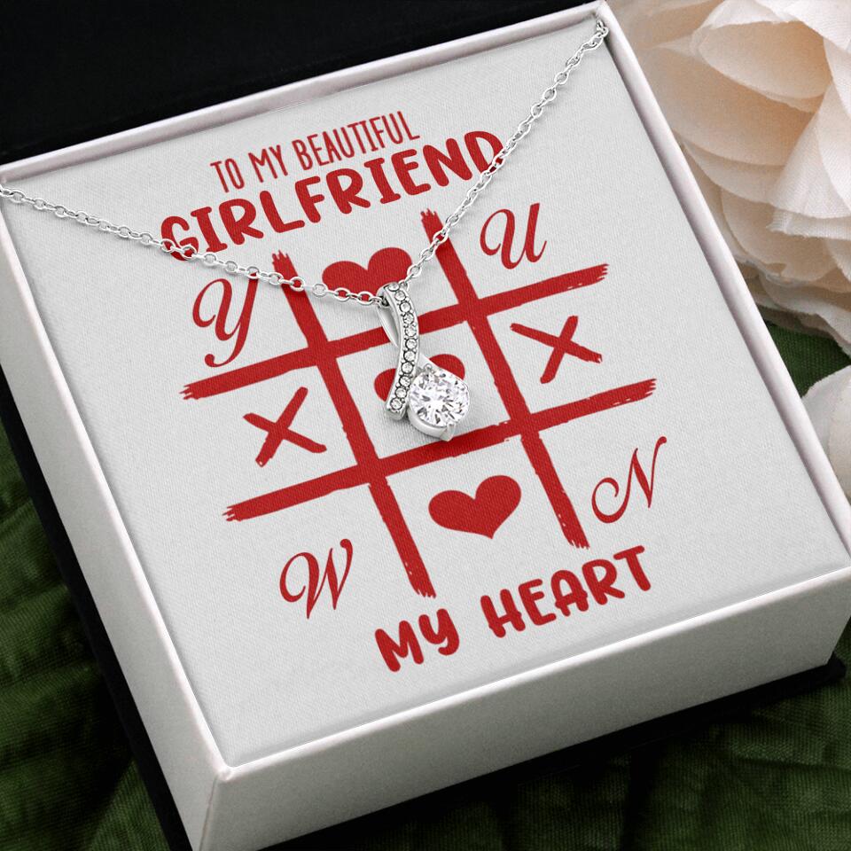 To My Beautiful Girlfriend, My Heart - Custom Name Necklace - Valentine's Day Gift for Girlfriend
