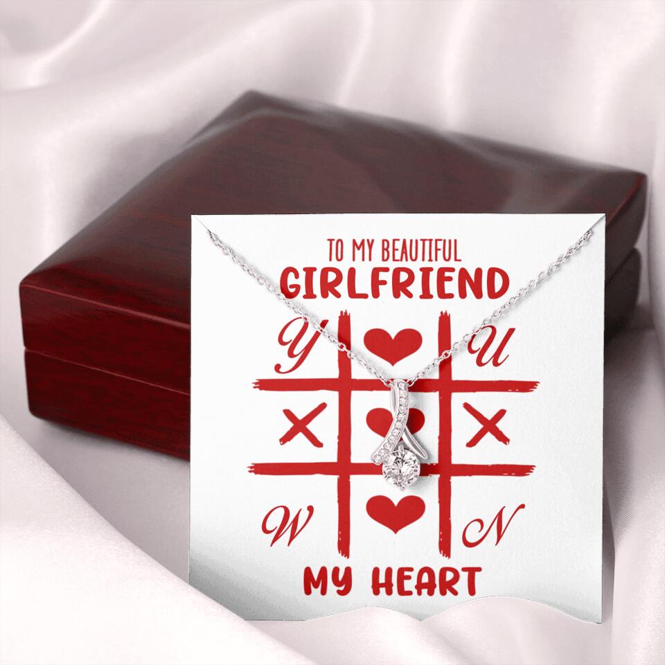 To My Beautiful Girlfriend, My Heart - Custom Name Necklace - Valentine's Day Gift for Girlfriend