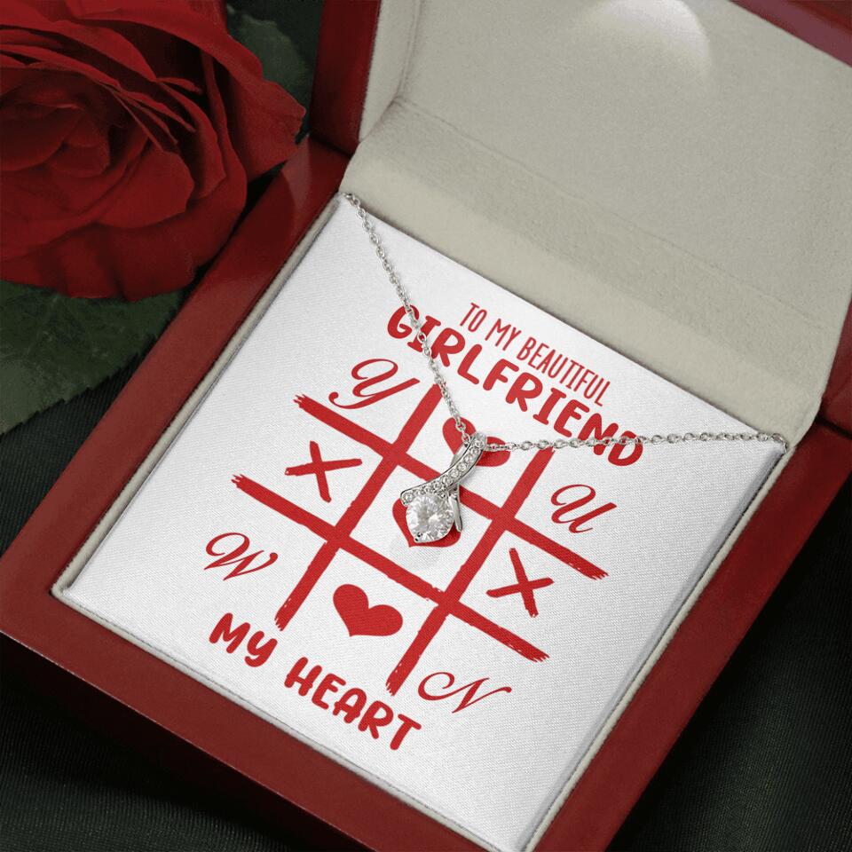 To My Beautiful Girlfriend, My Heart - Custom Name Necklace - Valentine's Day Gift for Girlfriend