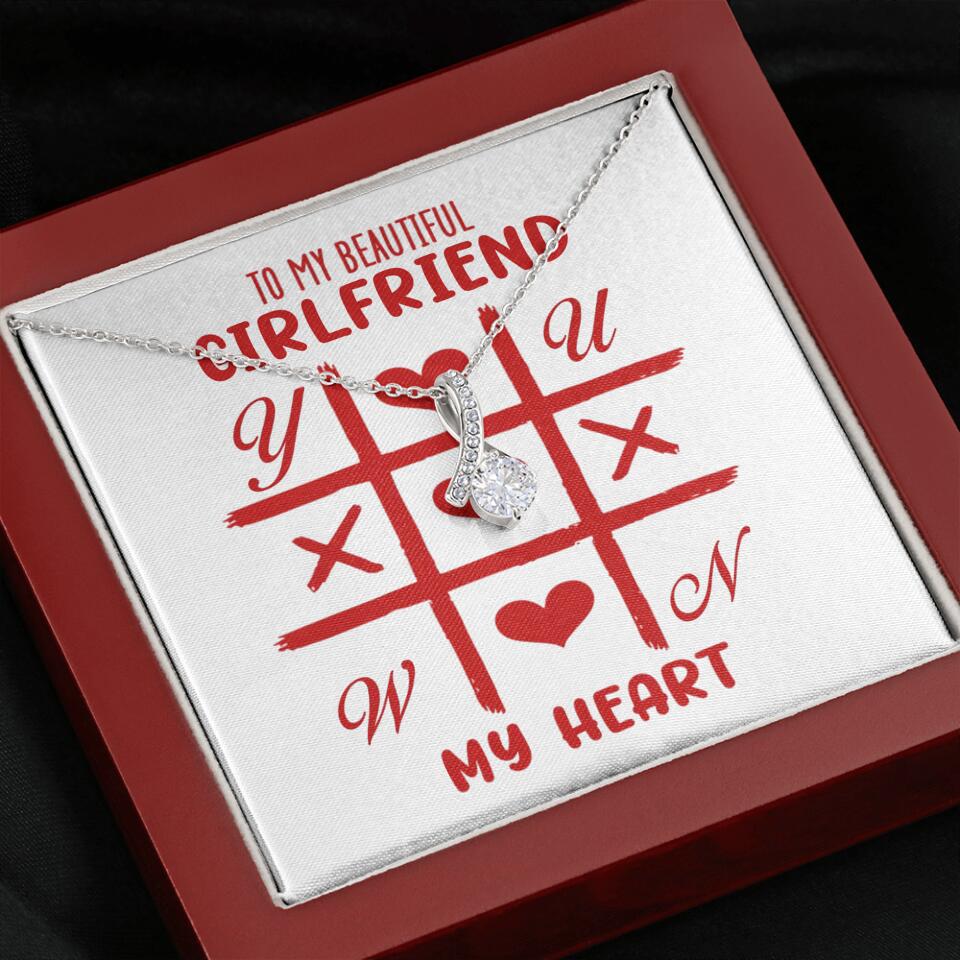 To My Beautiful Girlfriend, My Heart - Custom Name Necklace - Valentine's Day Gift for Girlfriend