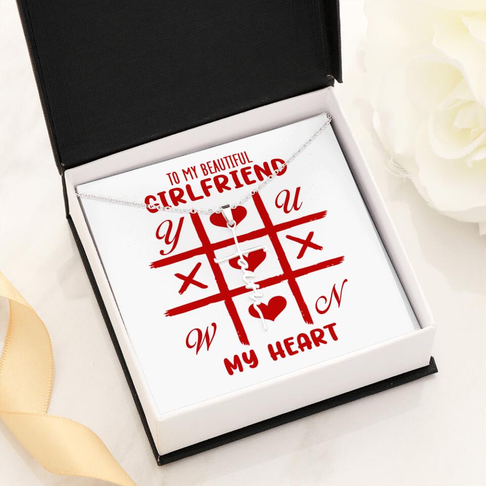 To My Beautiful Girlfriend, My Heart - Custom Name Necklace - Valentine's Day Gift for Girlfriend