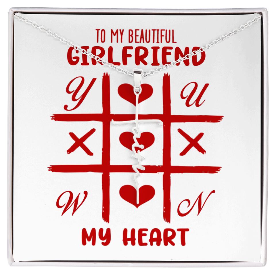 To My Beautiful Girlfriend, My Heart - Custom Name Necklace - Valentine's Day Gift for Girlfriend